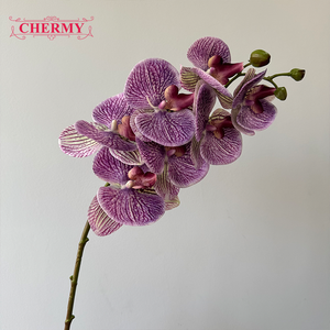 <span class=keywords><strong>Fleur</strong></span> artificielle d'orchidée violette de haute qualité DC180, toucher réaliste, pour centre de table de mariage et décoration intérieure - Product Image 6