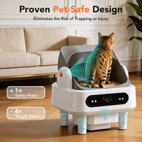 Litière automatique autonettoyante 65L pour chats, silencieuse 35dB, avec capteur bio-radar et contrôle par application, idéale pour plusieurs chats