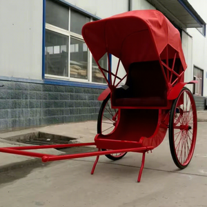 Carrozza di Lusso in Miniatura Trainata da Cavalli, Nera, Stile Antico, Tipo Rickshaw Jinrikisha, Trasporto Speciale, Direttamente dalla Fabbrica - Product Image 1