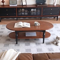 Table basse ovale française moderne, légère, de luxe, en bois, mobile, pour salon, durable et écologique, pour usage hôtelier