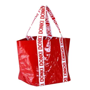 Wholesale Both Sides Printing Quality Recycled Pp Woven Shopping Bag Fashion Tote Large Capacity Hand Bags