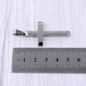 Collier avec pendentif croix en acier inoxydable 316L, couleur argent/or/bleu, chaîne accessoire pour femmes et hommes, bijoux Punk Hip Hop, cadeau - Product Image 3