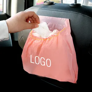 Bolsa de basura de plástico desechable para coche, bolsa de basura de plástico HDPE personalizable, ecológico y reciclable