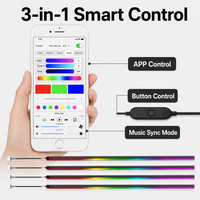 Kit de Luces Ambientales para Auto Trontech Dual Zone 10 en 1, Luces LED Interiores CHASER, Control por Aplicación, Sincronización con Música, 25cm 90cm 75cm
