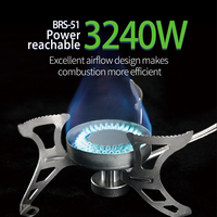 Réchaud à gaz portable BRS-51 personnalisé à brûleur unique au butane ou au propane pour le camping, ustensiles de cuisine de camping en plein air