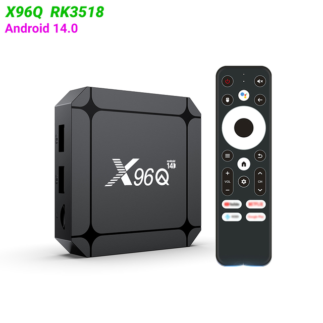 Android 14.0 Media Player X96Q RK3518 Support 2.4GHz/5GHz WiFi 6 100M Ethernet BT 4K UHD Output H.265 HEVC