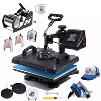 Presse à chaud combinée 8 en 1 Machine de transfert de chaleur avancée à affichage numérique par sublimation pour T-shirt/Mug/Chapeau // Ardoise/Verre/Roc
