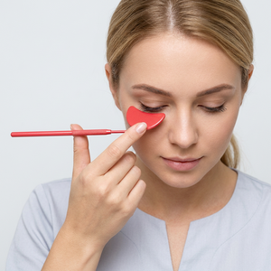 Espejo de Maquillaje Ovalado de Sobremesa de Acero Inoxidable Rojo con Aumento 3x para Extensiones de Pestañas, Herramienta de Belleza Personalizada de Una Sola Cara - Product Image 4