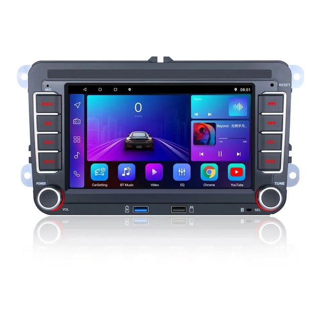 7 Inch FHD 1024 X 600 Car for DVD Player with 1+16G 2+32G GPS CarPlay Reverse Aid for VW Android DSP Amplifier RGB Functions