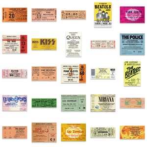 55 Pegatinas Vintage de Banda de Rock, Pegatinas Adhesivas de Papel con Diseño Retro de Música para Motocicleta, Cuaderno, Guitarra, Botella - Product Image 4