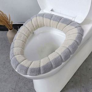 Funda universal para asiento de inodoro, suave y cálida para invierno, cojín de baño en forma de O con asa, accesorios de baño para mantener el calor en invierno - Product Image 4