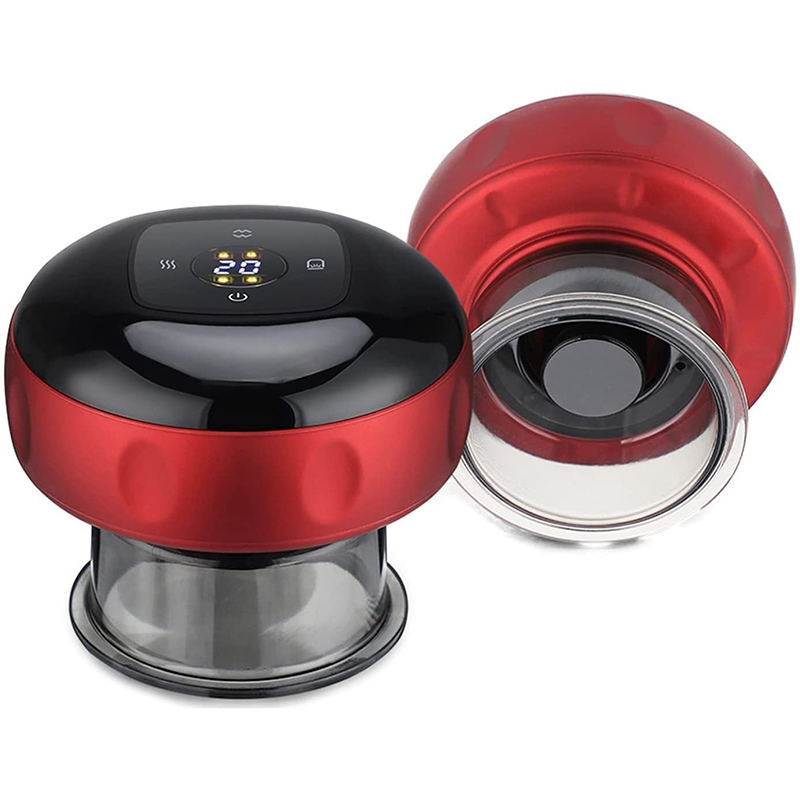 Массажер Для Массажа Гуаша, умный электрический терапевтический массажер с вакуумными чашечками для массажа тела, с красным светом и подогревом