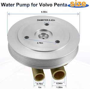 Pièces de bateau pompe à eau de mer pour moteurs <span class=keywords><strong>Volvo</strong></span> <span class=keywords><strong>Penta</strong></span> 4.3 5.0 5.7 V8 V6 remplace 21212799 3812519 vilebrequin monté <span class=keywords><strong>hors</strong></span>-<span class=keywords><strong>bord</strong></span> brut - Product Image 3