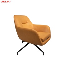 Fauteuil Jensen moderne pour salon, style italien, fauteuil de salon, pieds en métal, fauteuil pivotant