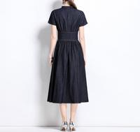 Droma 2025 Été Nouveau Design Fashion Retro Denim Dress Elegant Custom Oem Casual Dresses for Women
