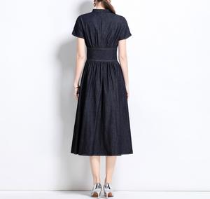 Droma 2025 Été Nouveau Design Fashion Retro Denim Dress Elegant Custom Oem Casual Dresses for Women - Product Image 4