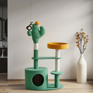 Tour de chat moderne et active avec poteaux à gratter, meubles verts personnalisés pour animaux de compagnie, directement en usine pour Noël - Product Image 4