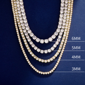 Chaîne à maillons en or massif 10K unisexe, style Hip Hop européen et américain, motif géométrique en zircon, pour anniversaire - Product Image 5