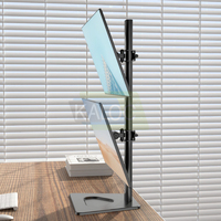 Support double moniteur KALOC Factory DZ200-T, réglable en hauteur, 17-32 pouces, pour double écran, support VESA, bras de fixation pour écran PC
