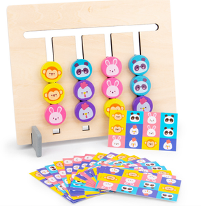 Meilleur prix Jeux de réflexion de correspondance de formes Jeux de logique Montessori Jouets éducatifs en bois <span class=keywords><strong>pour</strong></span> enfants Jouet de comptage à quatre couleurs - Product Image 1