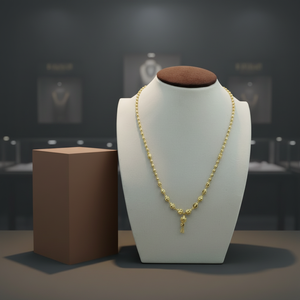 Elegante Collar con Colgante de Cuentas de Oro de 22K para Mujer, Joyería de Moda con Cadena Larga para Bodas y Fiestas Tradicionales - Product Image 2