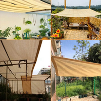 Filet d'ombrage robuste en HDPE beige résistant aux UV pour jardin, serre et abri