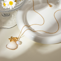 Collier pendentif tendance en acier inoxydable plaqué or 18 carats, motif géométrique, pour femme, 45+5cm, Anniversaire
