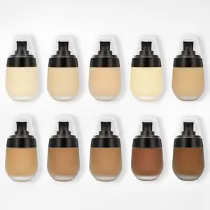 Đa Chai OEM Bảo Hiểm Đầy Đủ Matte Liquid Foundation Không Thấm Nước Nhãn Tùy Chỉnh Trang Điểm Cho Da Đen Trắng