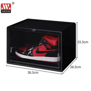 Haixing top sneaker shoes box acrilico shoe organizer scatola di scarpe in plastica trasparente