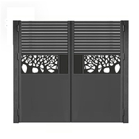 Portail battant en aluminium moderne 3D, imperméable, écologique, pour allée de maison et extérieur