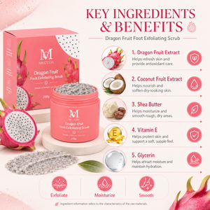 Gommage corporel hydratant et exfoliant au sucre, enrichi au beurre de karité, vitamine E et fruit du <span class=keywords><strong>dragon</strong></span> naturel, à particules fines, pour les pieds, OEM - Product Image 2