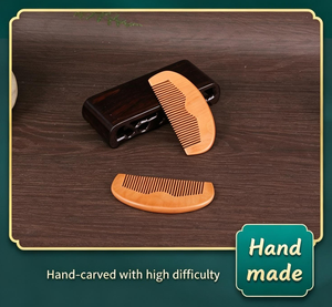 Peine de madera de dientes anchos para desenredar el cabello, herramienta de peinado con palma arqueada para el cuidado diario del cabello, directo de fábrica - Product Image 3