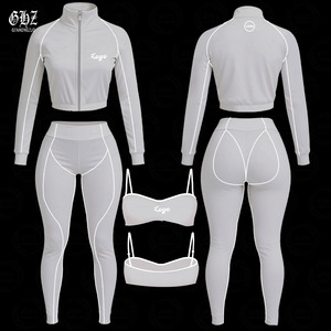 Custom LogoTwo Piece <strong>Set</strong> Fall Clothes Loungewear Crop Jacket <strong>Matching</strong> Flare Pants <strong>Set</strong> 2 Piece <strong>Set</strong> Tracksuits <strong>Jogger</strong> for Woman - Product Image 1