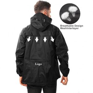 Sudaderas con capucha de cremallera completa senderismo personalizado barato al por mayor con capucha de secado rápido chaqueta impermeable capa de lluvia para los hombres - Product Image 2