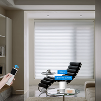 Shangri-La Elektrische Verdunkelungsrollos: Moderne Design-Vorhänge für Französische Fenster mit UV-Schutz und integriertem Bluetooth-Set