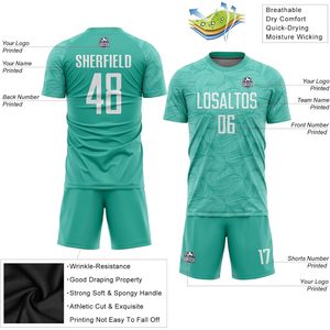 Conjunto de Camisetas de Fútbol Personalizadas con Nombre de Equipo y Número, Unisex para Adultos, Cuello Redondo, Diseño Sublimado, Absorbe la Humedad - Product Image 3