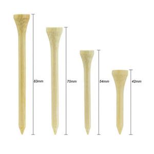 प्राकृतिक बांस गोल्फ टीज़ वैयक्तिकृत 42 54 70 83 मिमी कस्टम लोगो बांस लकड़ी गोल्फ टीज़ - Product Image 2