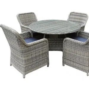 Table de salle à manger à cadre en acier multifonctionnel de haute qualité en rotin de loisirs ensemble 4 chaises meubles de salle à manger