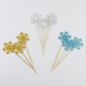 Snowflake Cake <b>Toppers</b> 10pcs Glitter Paper <b>Birthday</b> Party Decorations Reusable - Product Image 4