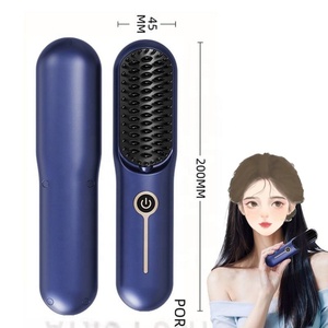 Nouvel outil de coiffage ionique rechargeable 2-en-1 2024 – Lisseur électrique sans fil avec peigne bouclant - Product Image 1