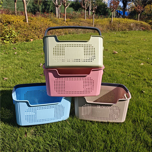 Cesta de Almacenamiento de Plástico Rectangular, Organizador de Ropa Portátil para el Hogar, Organizador de Ropa Multifuncional, Cesta de Regalo - Product Image 1