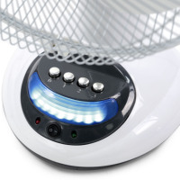 Ventilateur de table solaire rechargeable pour enfants AC/DC, portable, 12 pouces, avec lumière LED, alimenté par énergie solaire, source de batterie, ventilateurs électriques