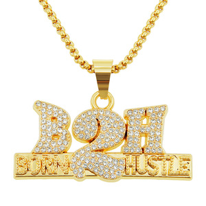 New Hot Selling Hiphop Style Alloy <b>Letter</b> Pendant Necklace Handmade Popular <b>Box</b> Chain Men's Necklaces Trendy Jewelry Wholesale - Product Image 5