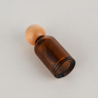 Flacon en verre cosmétique transparent ou brun de 30 ml, 50 ml, 100 ml avec bouchon à baïonnette pour distributeur de parfum, flacon pulvérisateur en verre avec capuchon à bille en bois