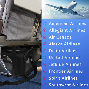 กระเป๋าใส่สัตว์เลี้ยงขนาดเล็กถึงกลาง ยี่ห้อ Wakytu ได้รับการรับรองจาก TSA สะดวกสบายสำหรับการเดินทางทางอากาศ พร้อมหน้าต่างตาข่าย 4 ช่อง - Product Image 5