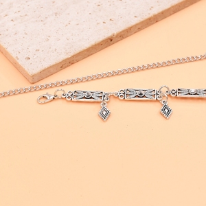 Maang <strong>Tikka</strong> Headband Bohemian Ethnic Retro Silver Carved Flower Tassel <strong>Headpiece</strong> - Product Image 6