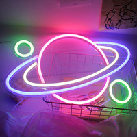 Lampe néon LED en forme de planètes, applique murale, luminaire décoratif idéal pour une chambre à coucher
