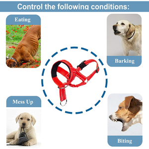 Logotipo personalizado prevenir a reflectante ajustable y controlar fácilmente <span class=keywords><strong>acolchado</strong></span> de neopreno cómodo perro mascota boca <span class=keywords><strong>bozal</strong></span> - Product Image 4