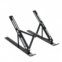 Support pour ordinateur portable en métal avec ventilateur amovible, support pour ordinateur portable, angle de vision réglable, largeur flexible, rehausseur pour bureau, utilisation au bureau, pliable