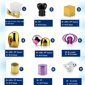 Nắp chai nước hoa cao cấp bán buôn, chất liệu nhựa trong suốt, màu đen vàng sang trọng - Product Image 4